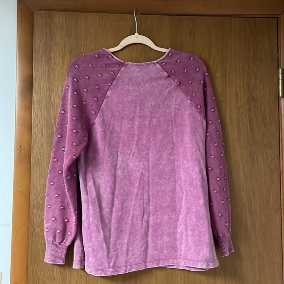 size med Jillian Nicole purple terrycloth Swedish dot long sleeve sweatshirt - Picture 5 of 5